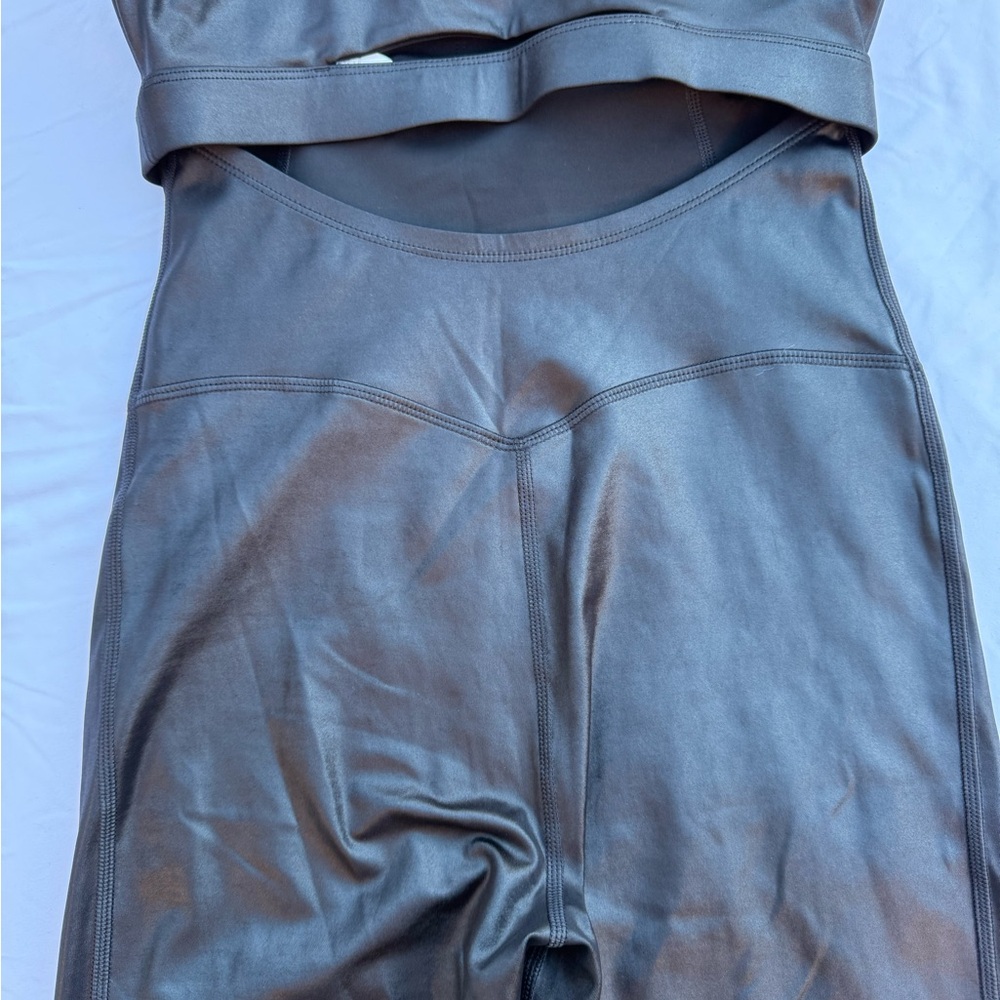 Fabletics Black Leather Padded Workout Jumpsuit - image 7